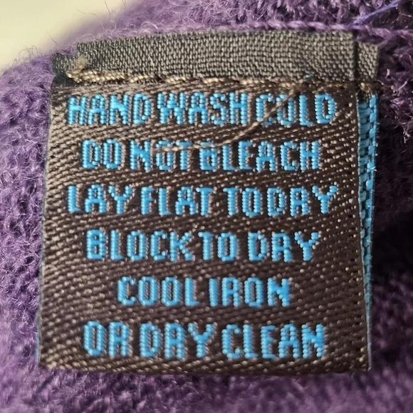 Toscano sweater mens large 100%  Merino wool Pullover  Purple made in Italy - Picture 9 of 11